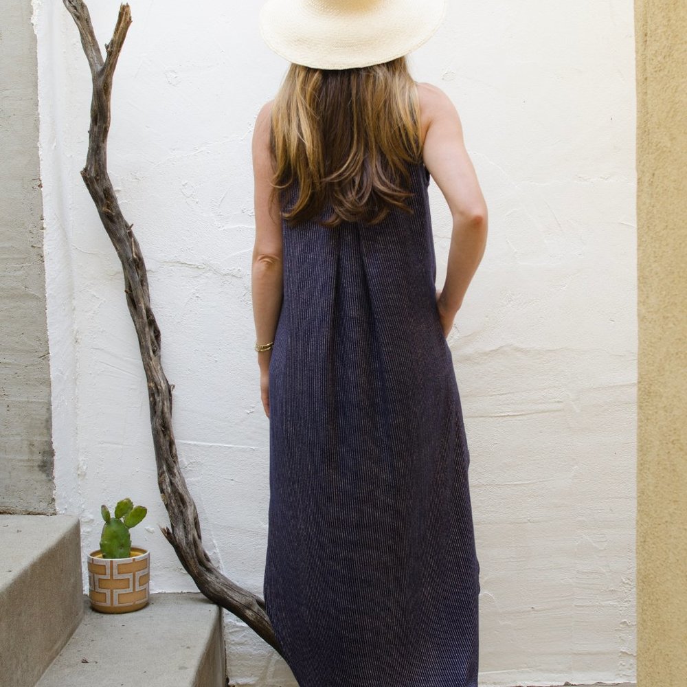 Button Front Striped Dress - Picture 2 of 8
